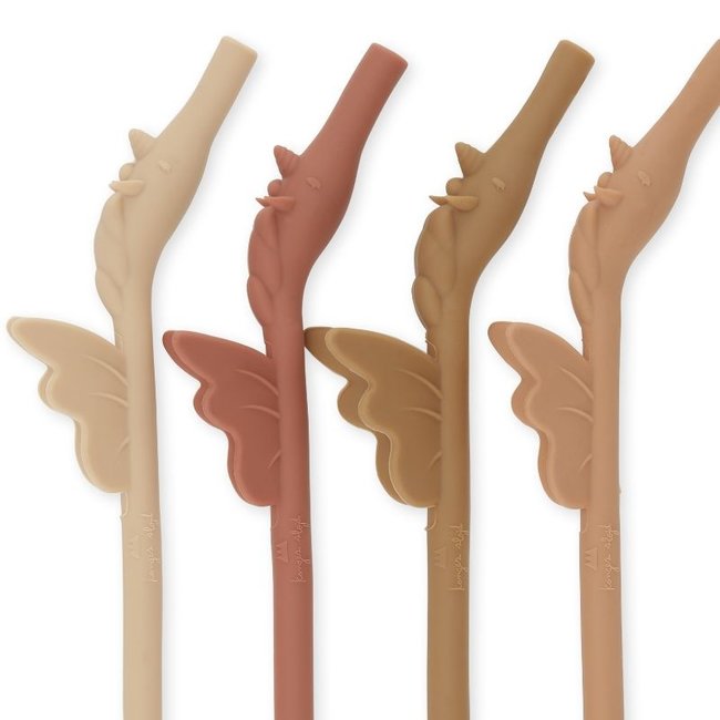 Konges Sløjd Silikon Strohhalme Unicorn 4 Stk.