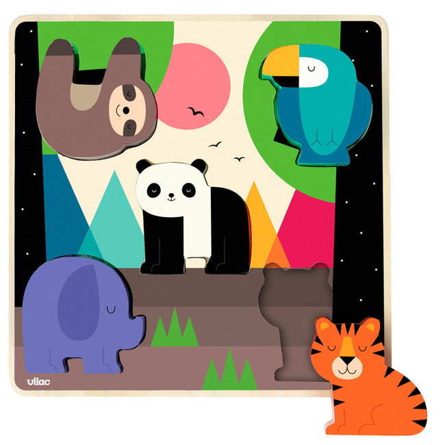 Vilac Peg Puzzle Jungle With Sound 7403