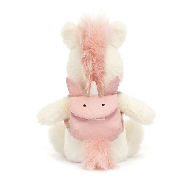 Jellycat Unicorn Backpack Beige Rosa 22 cm