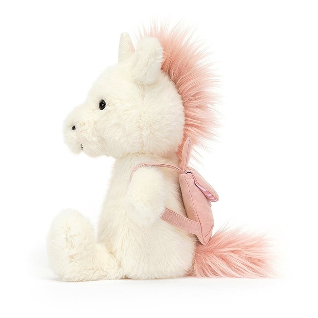 Jellycat Unicorn Backpack Beige Pink 22 cm