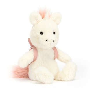 Jellycat Unicorn Backpack Beige Roze 22 cm