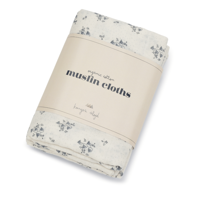Konges Sløjd Mulltuch-Set Clochette Blue Weiß 3er Pack