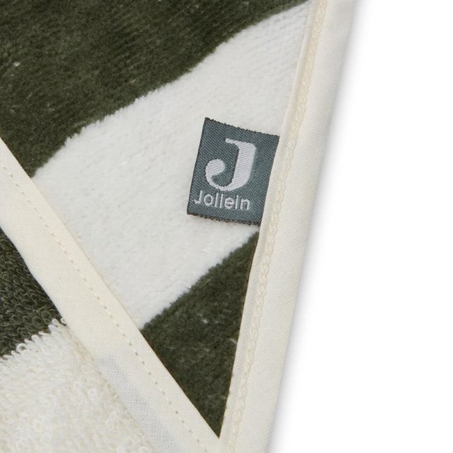 Jollein Badcape Stripe Leaf Green Groen