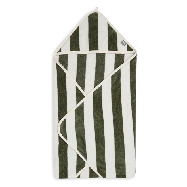 Jollein Kapuzenhandtuch Stripe Leaf Green Grün