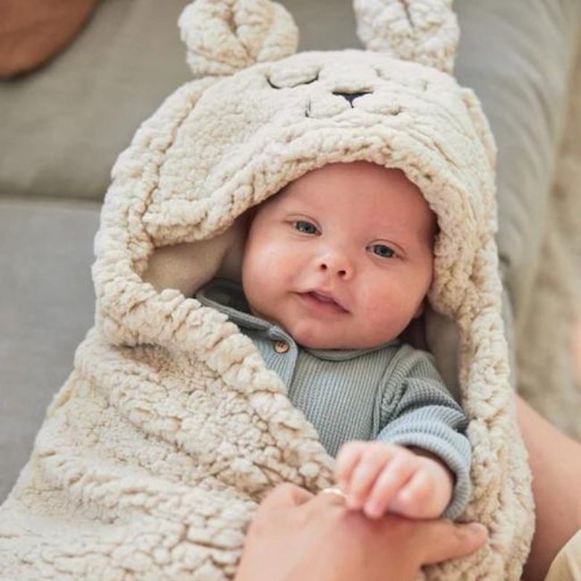 Jollein Wrap Blanket Bunny Beige Nougat 100 x 105 cm