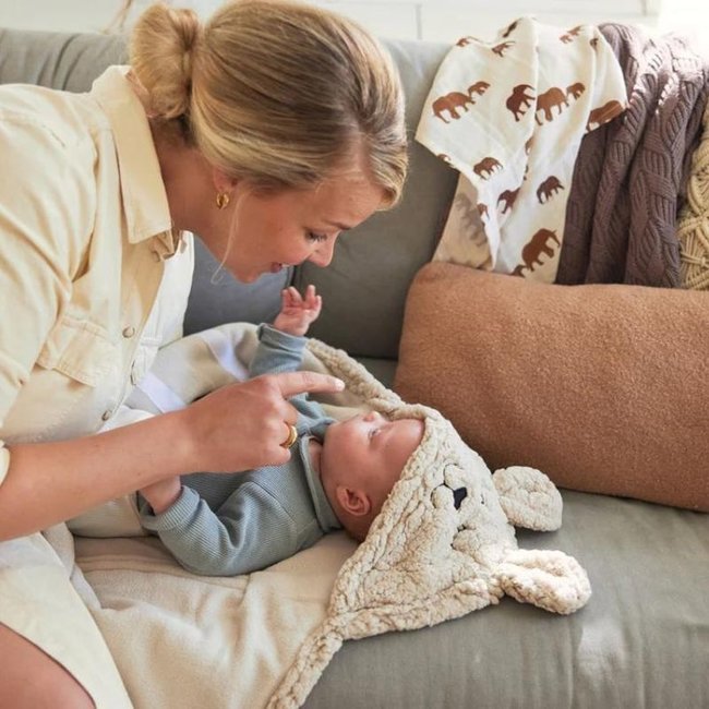 Jollein Einschlagdecke Bunny Beige Nougat 100 x 105 cm