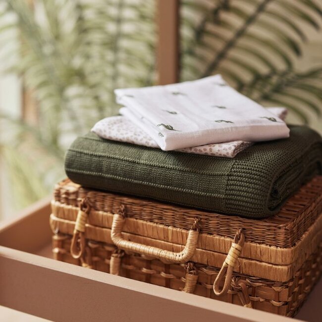 Jollein Blanket Leaf Green 100 x 150 cm