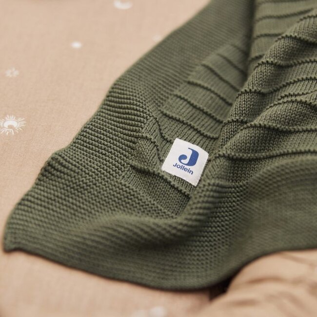 Jollein Blanket Leaf Green 100 x 150 cm