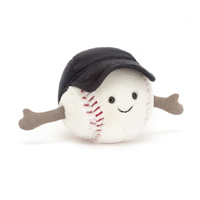 Jellycat Honkbal Amuseable Sports Knuffel 10 cm