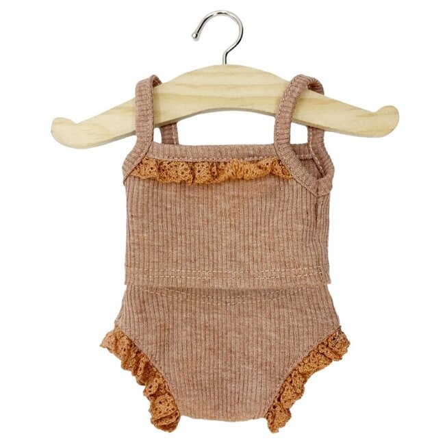 Minikane Doll's underwear Les P'tits Brown 34 cm