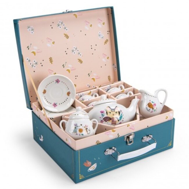 Moulin Roty Theeservies Parisiennes In Koffer Blauw