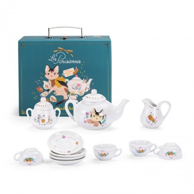 Moulin Roty Tea Set Parisiennes In Suitcase