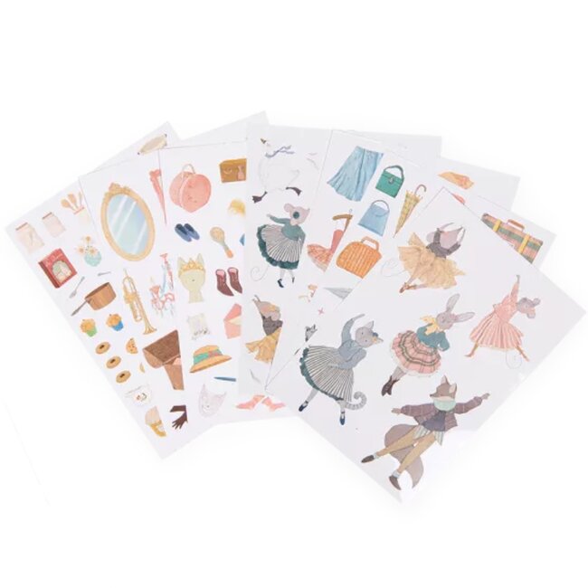 Moulin Roty Speelgoed Colouring Book & 170 Stickers La Petit Ecole De Danse