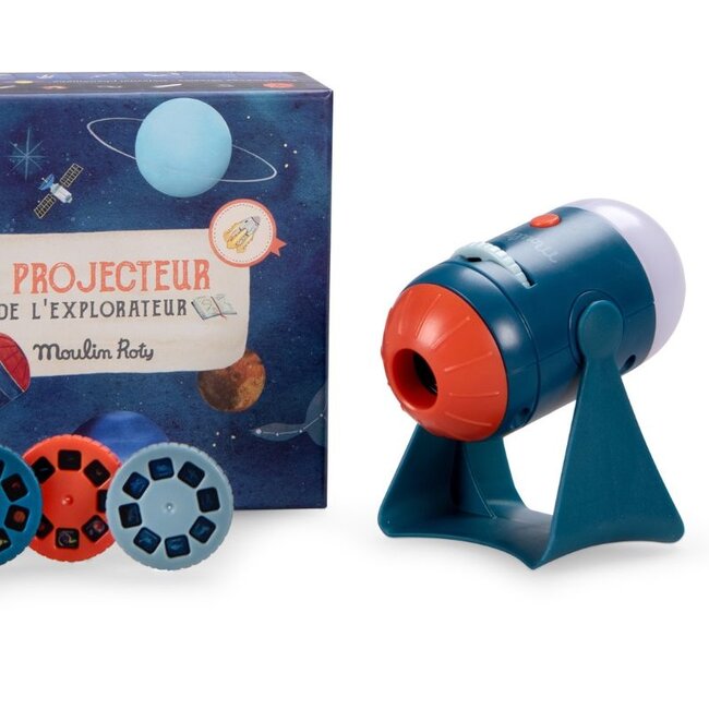 Moulin Roty Speelgoed Projektor Geschichte Lampe l'Explorateur