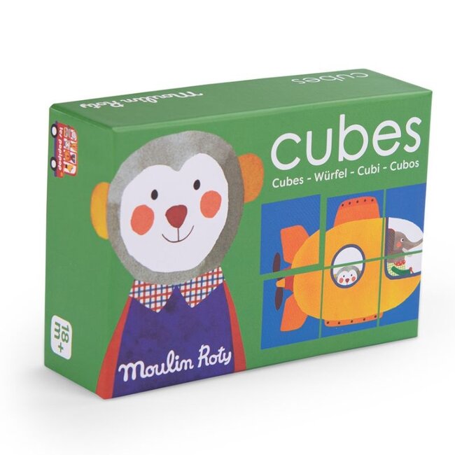 Moulin Roty Würfelpuzzle Les Popipop Holz