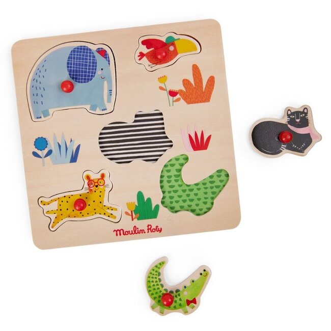 Moulin Roty Speelgoed Inlegpuzzel Hout Les Toupitis 5 st.