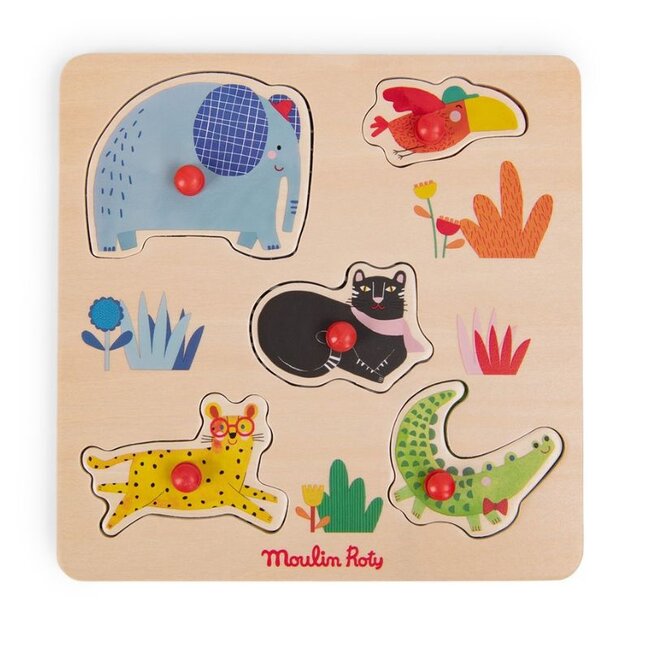 Moulin Roty Speelgoed Greifpuzzle Holz Les Toupitis 5 st.