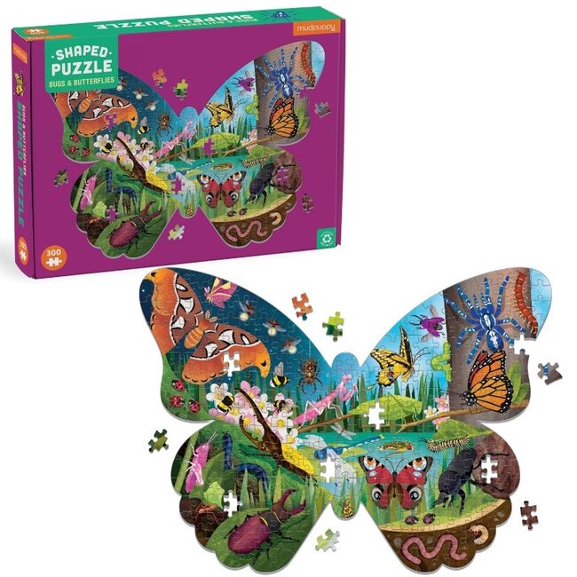 Mudpuppy Shaped Puzzle Vlinder 300 St. 7 jaar+