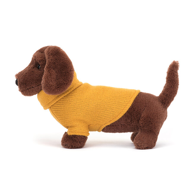 Jellycat Sweater Sausage Dog Yellow 16 cm