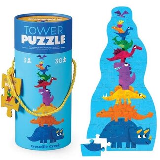 Crocodile Creek Puzzle A Torre 30 Pezzi - Giungla - Gioco Educativo Per Bambini 3+ In Contenitore Con Manico