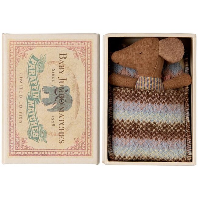 Maileg Baby Mouse Girl Sleepy Wakey in box 7,5 cm