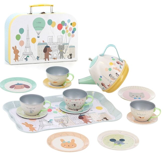 Vilac Tea Set Suitcase Sarah Betz 7105