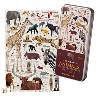 Crocodile Creek Puzzels Puzzle In Tin African Animals 150 pcs. Crocodile Creek Puzzels Puzzle In Tin African Animals 150 pcs.