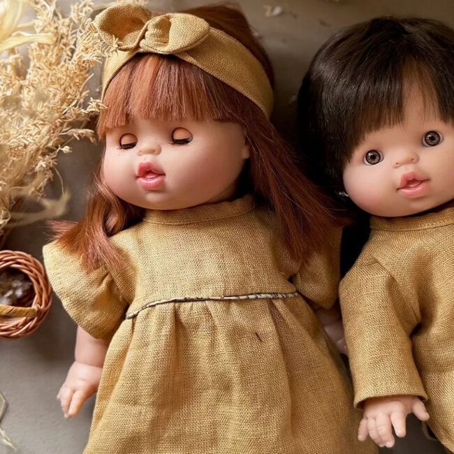 Minikane Poppen Jurk Haarband Daisy Geel (voor Gordi)