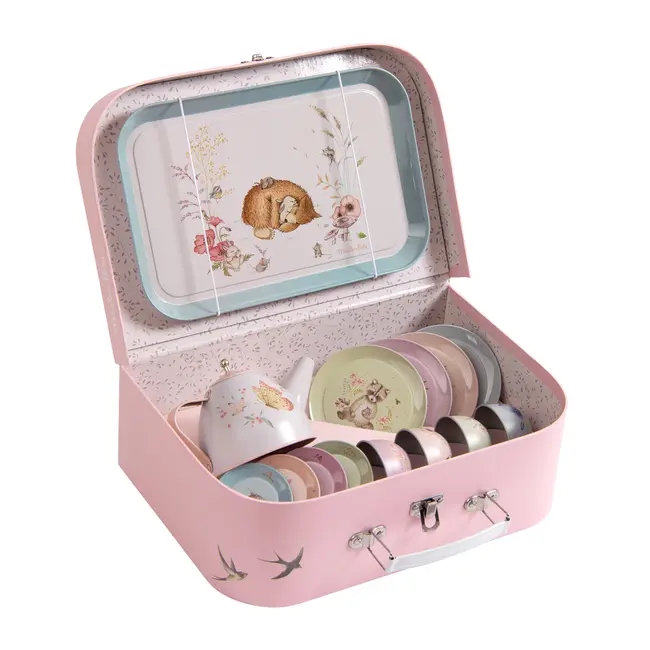 Moulin Roty Tea Set In Suitcase Les Rosalies