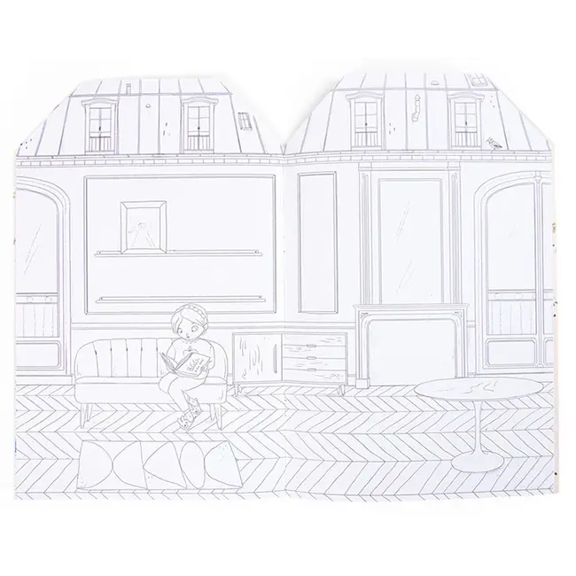 Moulin Roty Colouring Book Stickers Les Parisiennes Yellow