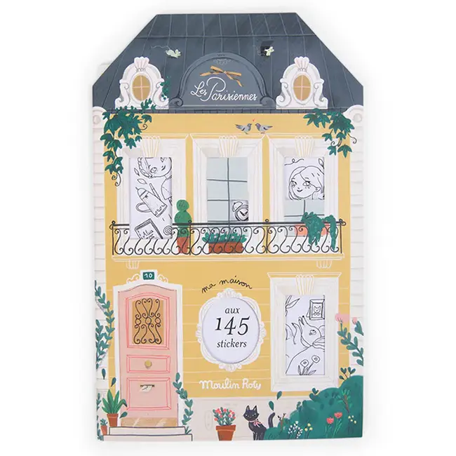 Moulin Roty Mallbuch Stickern Les Parisiennes Gelb