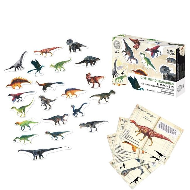 Vilac Magnets Dino Wood 21 Pc.