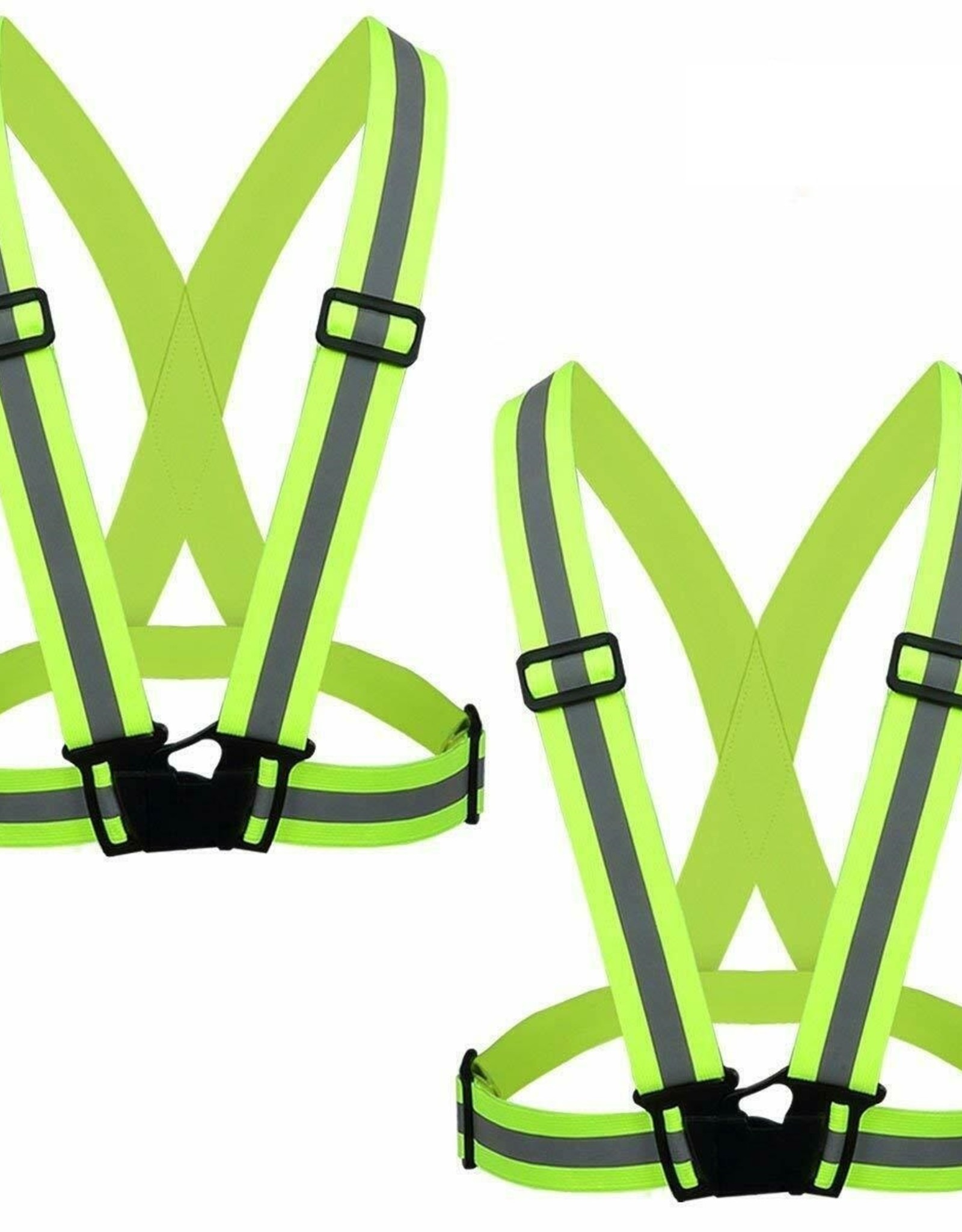 Eximtrade Elastisch Reflecterend Vest Veiligheidsharnas voor Fietsen, Hardlopen, Wandelen, Joggen, Motorrijden (Neon Geel