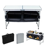 Campingtafel met opbergruimte, inklapbaar 120 x 47 x 68 cm