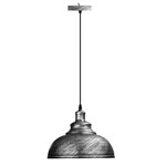 Hanglamp in geborsteld zilver look