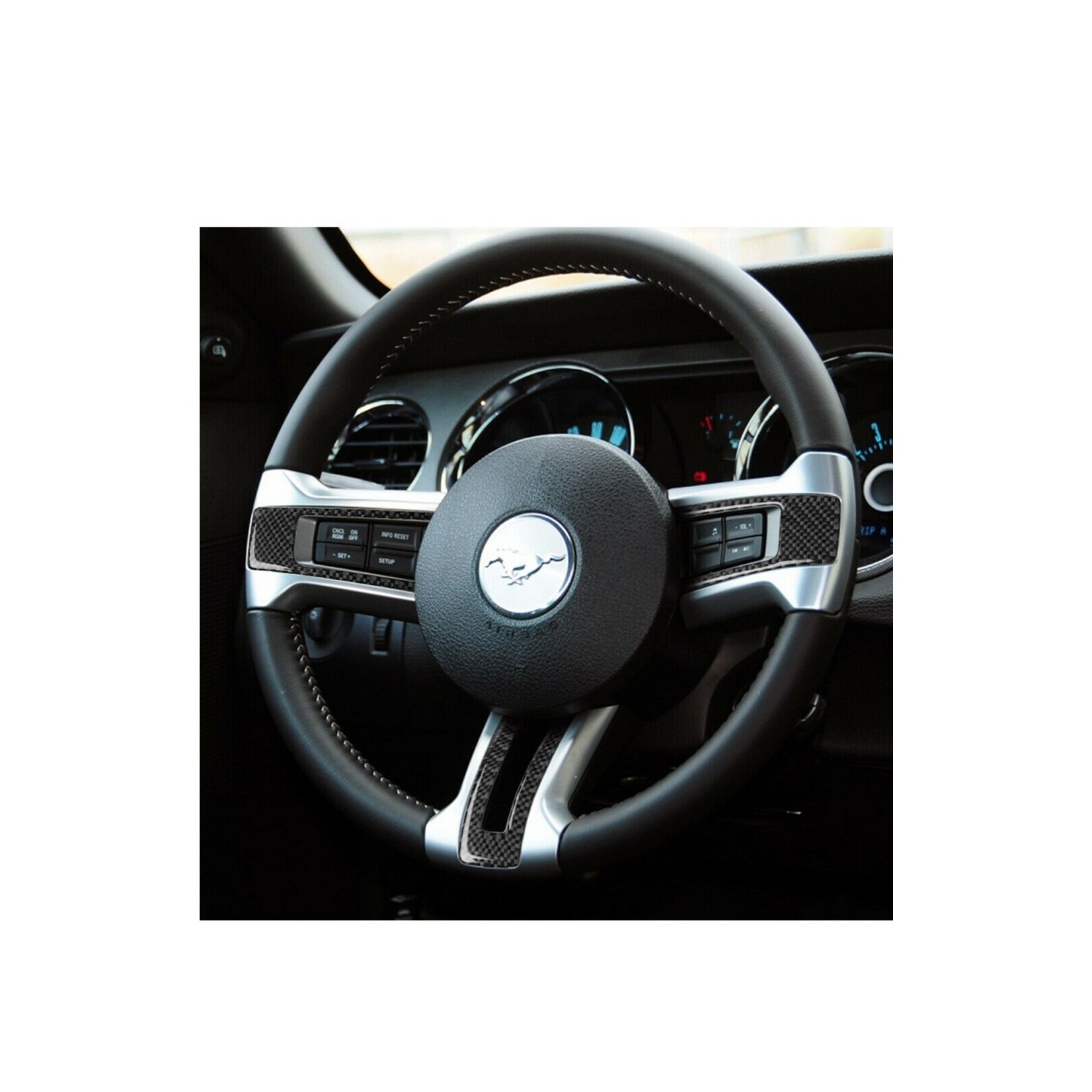 Ford Mustang stuurwiel knop cover decoratie in carbon look