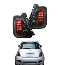Fiat 500 LED achterlichten set rood/ smoke