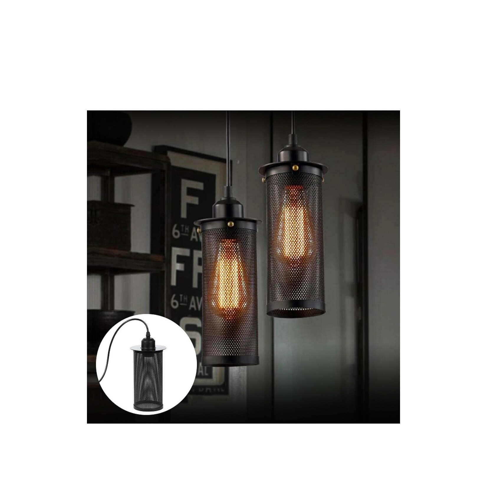 Retro look hanglamp E27, industrieel design