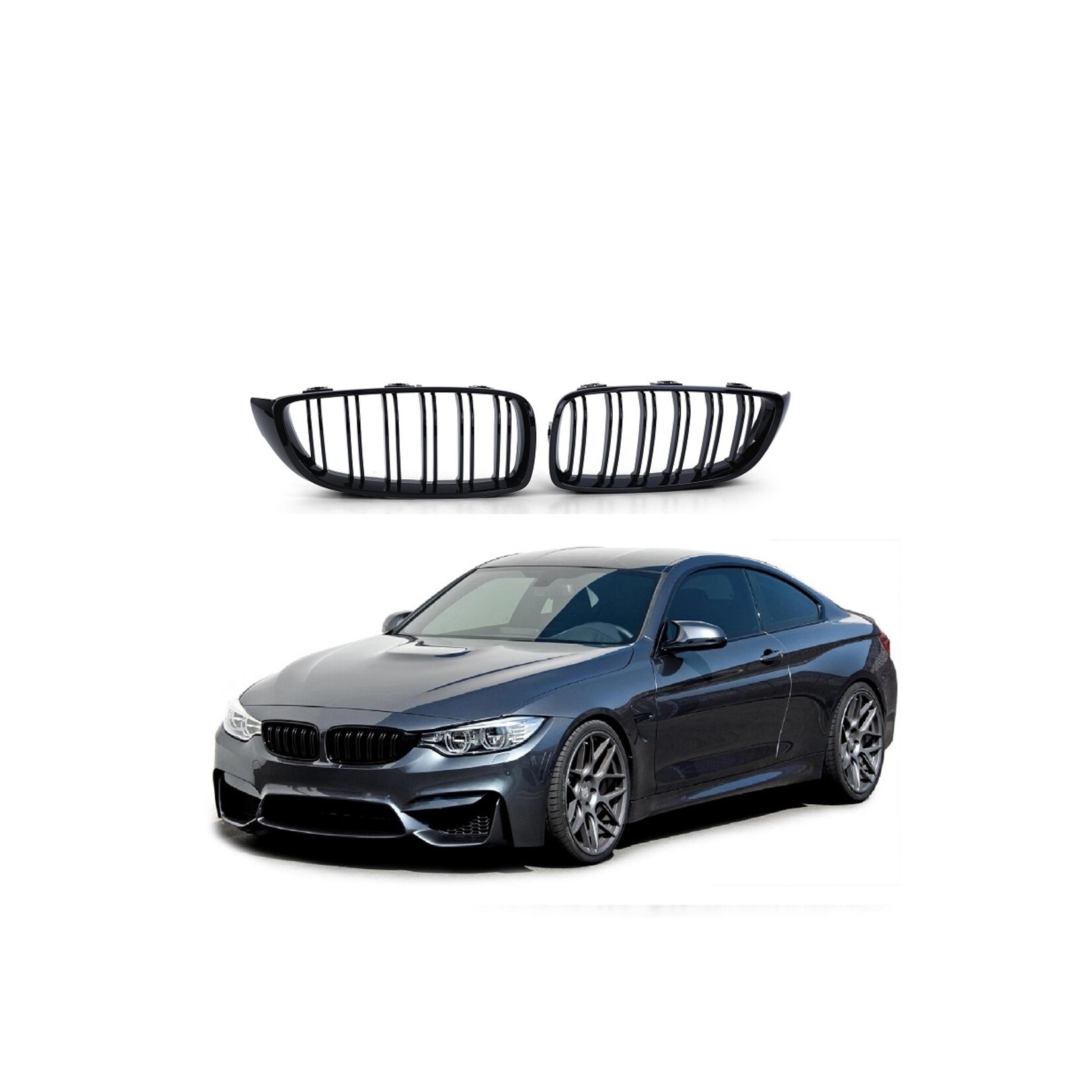 BMW 4 serie grille hoogglans zwart