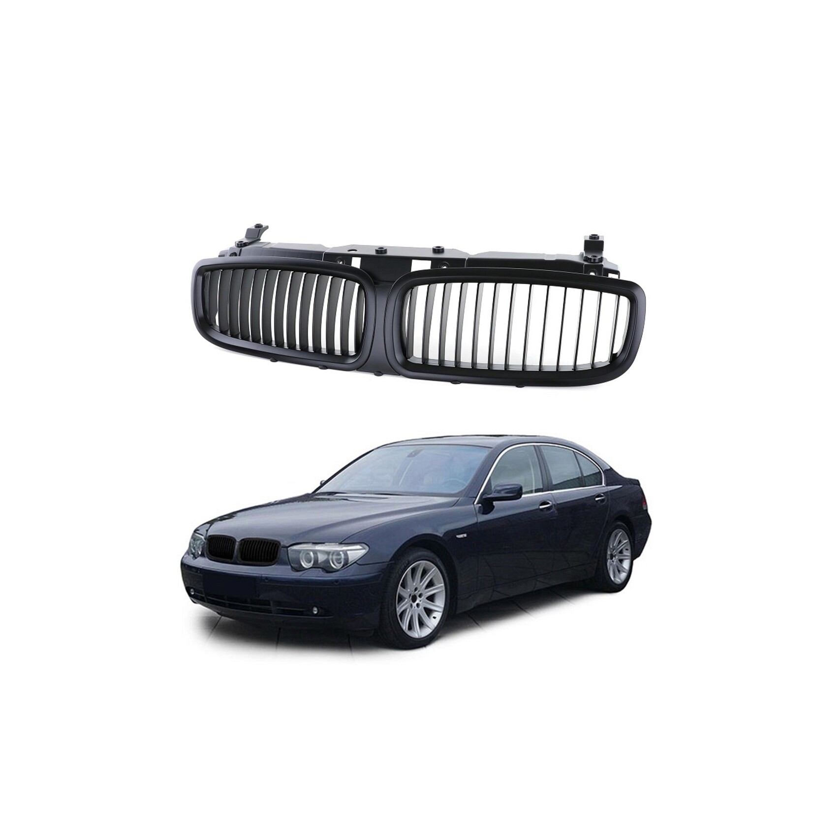 BMW 7 serie E65 E66 grille mat zwart