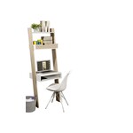 Wandbureau met ladderrek, minimalistisch design computertafel