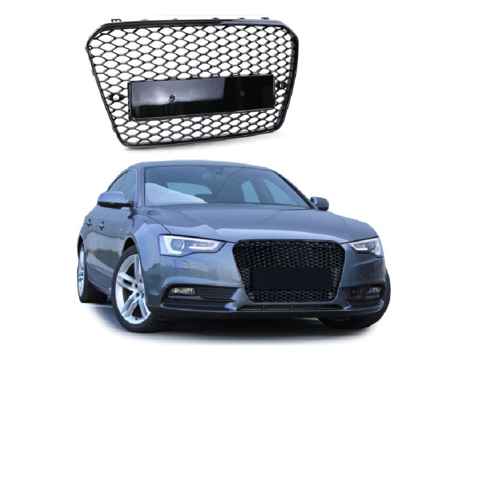 Audi A5 grille zonder embleem hoogglans zwart