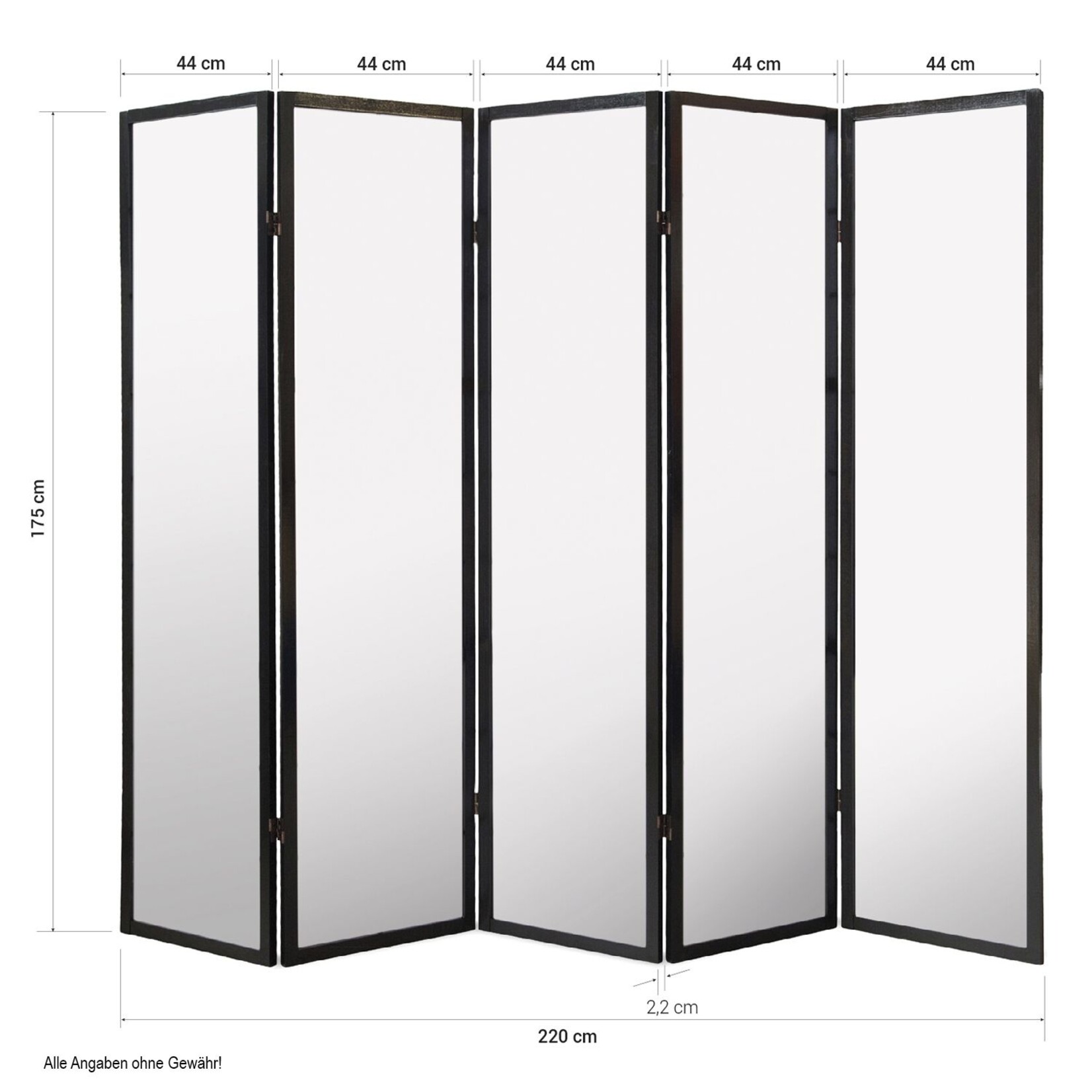 Kamerscherm roomdivider hout 5 delig inklapbaar Nature