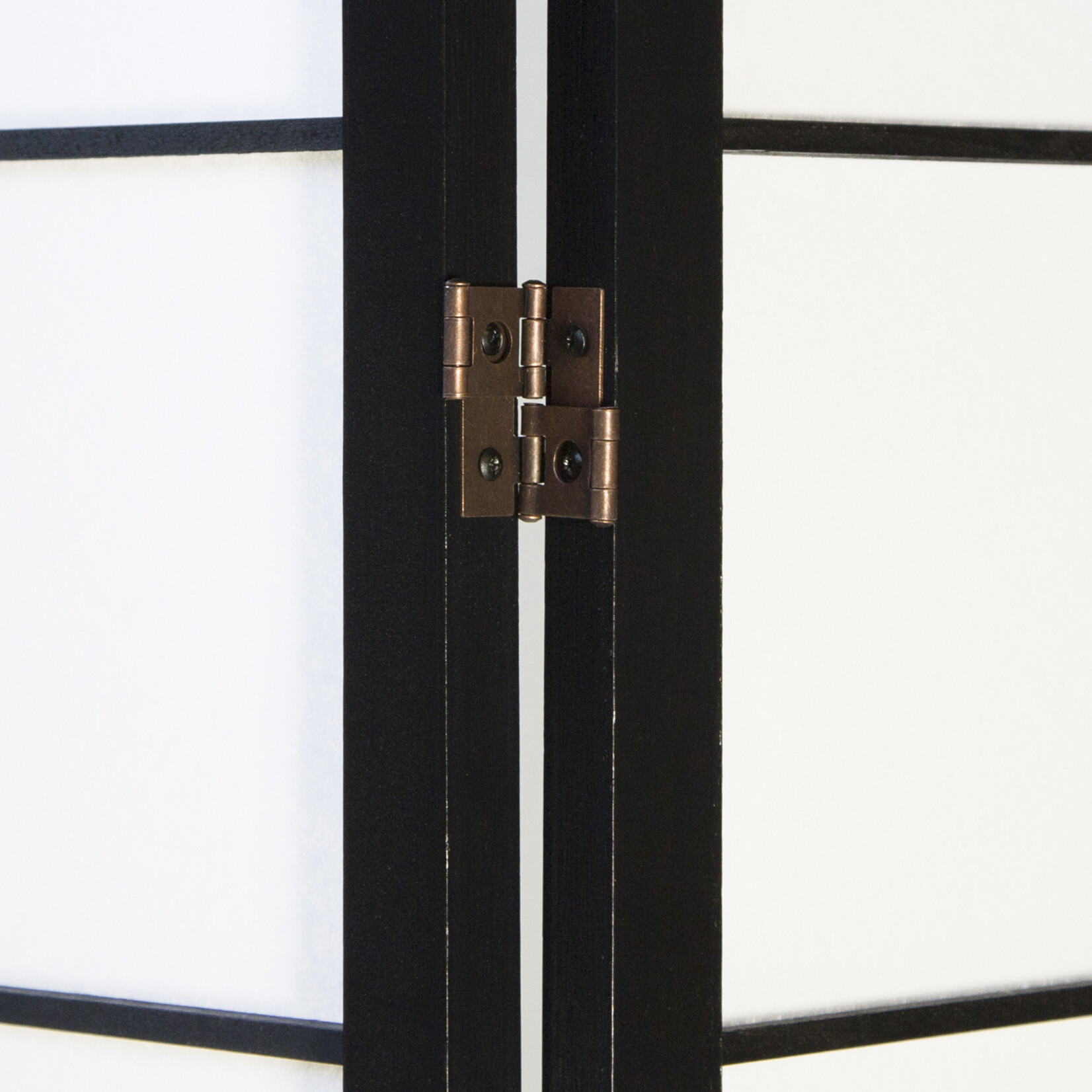 Zwart houten kamerscherm 5-delig met shoji bekleding