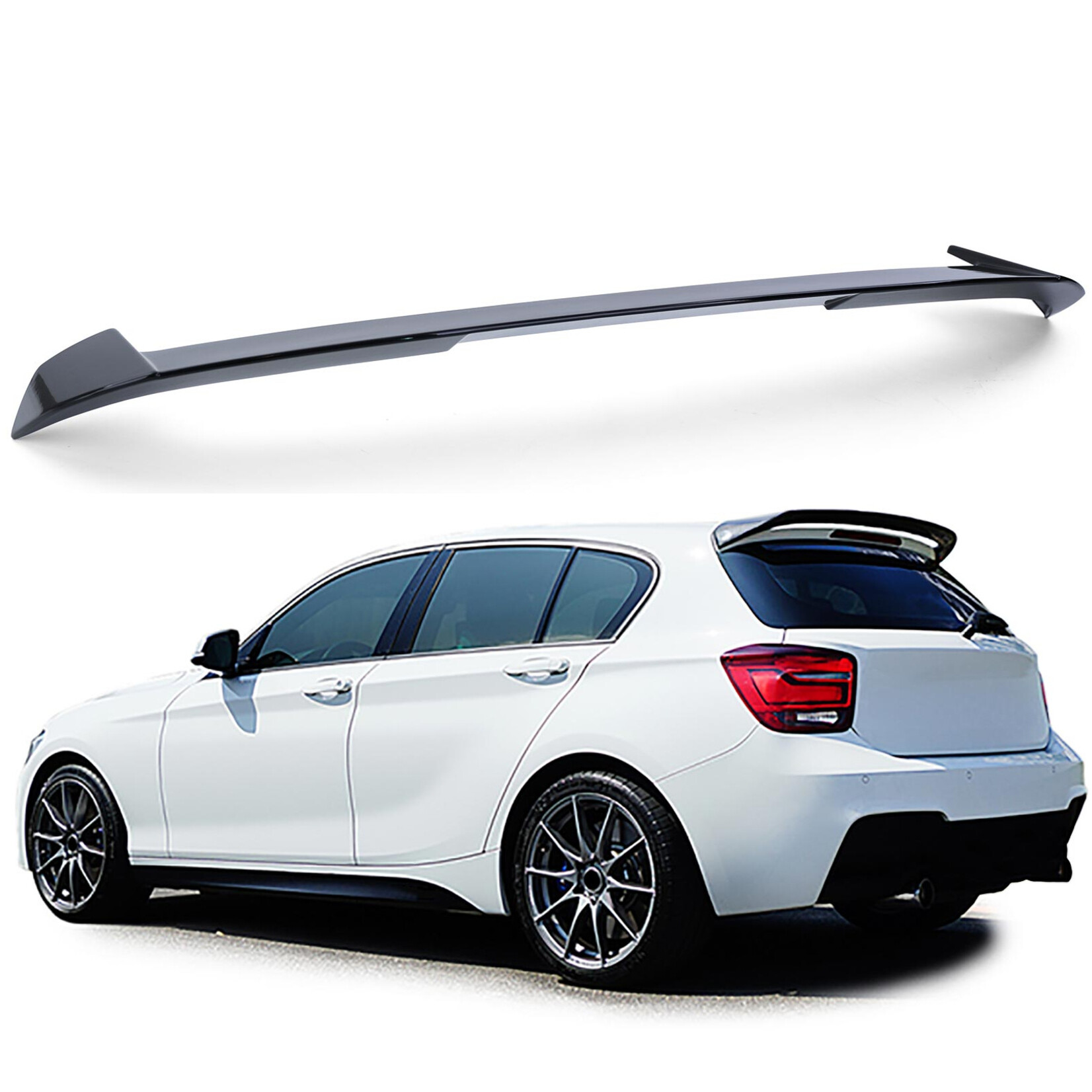 Dakrandspoiler voor BMW 1 serie F20 F21 hoogglans zwart