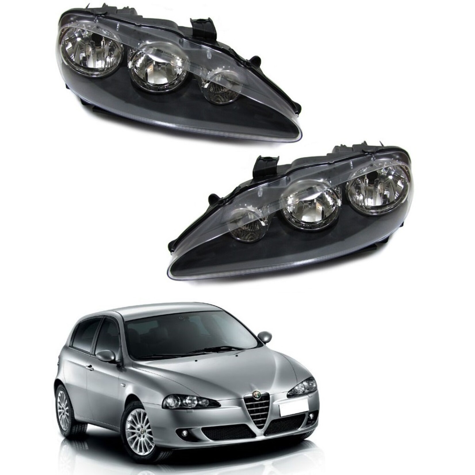 Alfa Romeo 147 koplampen links en rechts