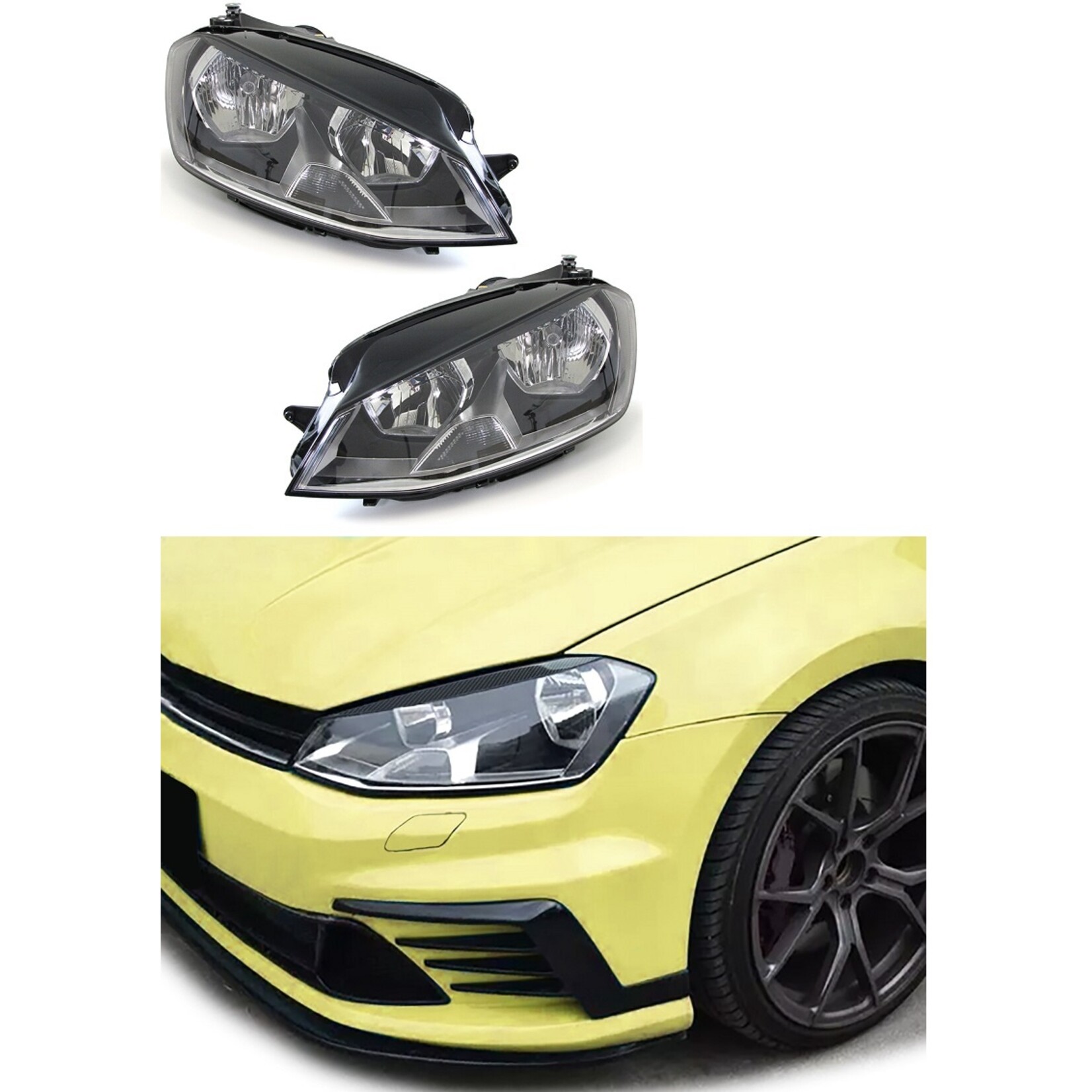 VW Golf 7 VII Koplampen zwart links en rechts