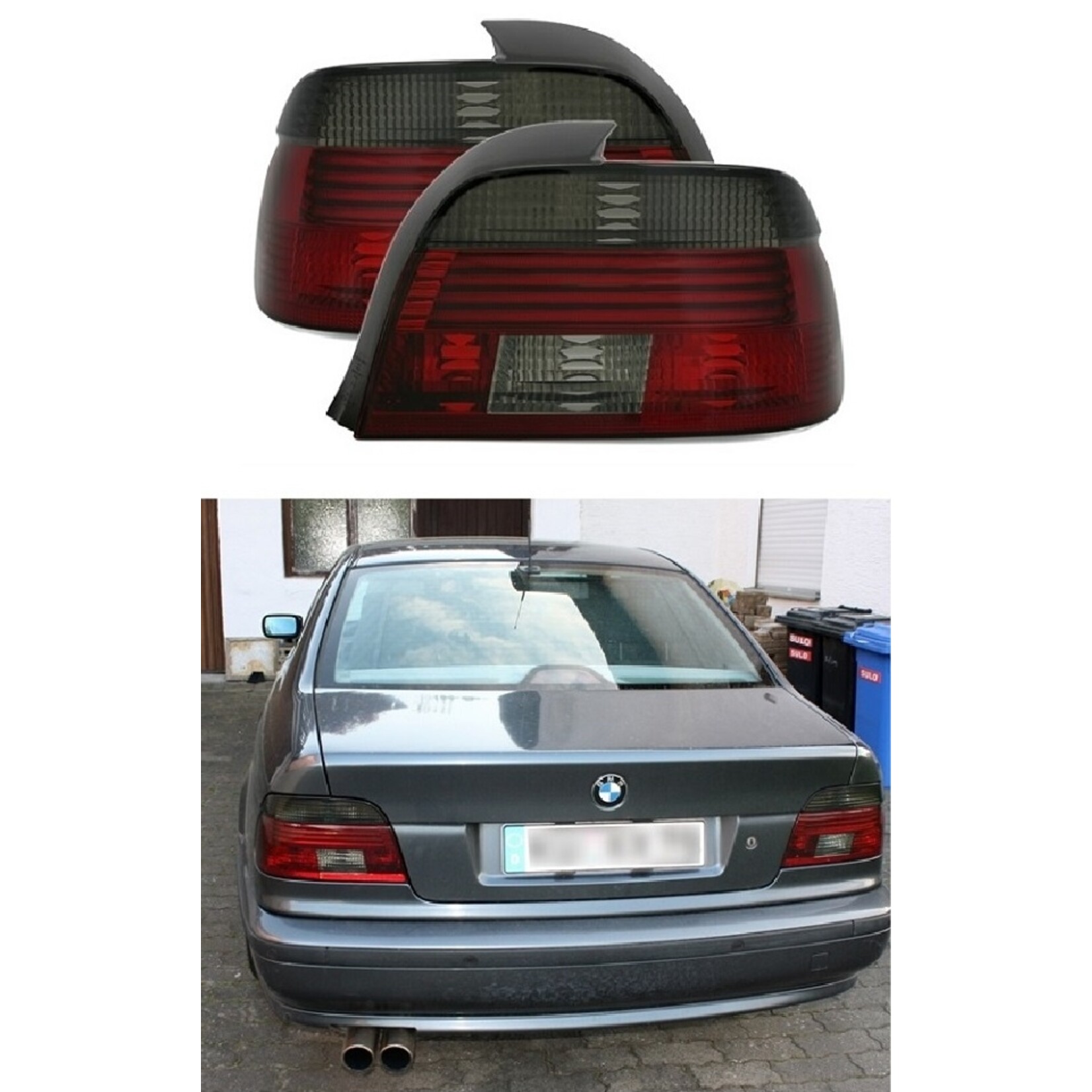 BMW 5 serie E39 2000-2003 facelift rood smoke  achterlichten