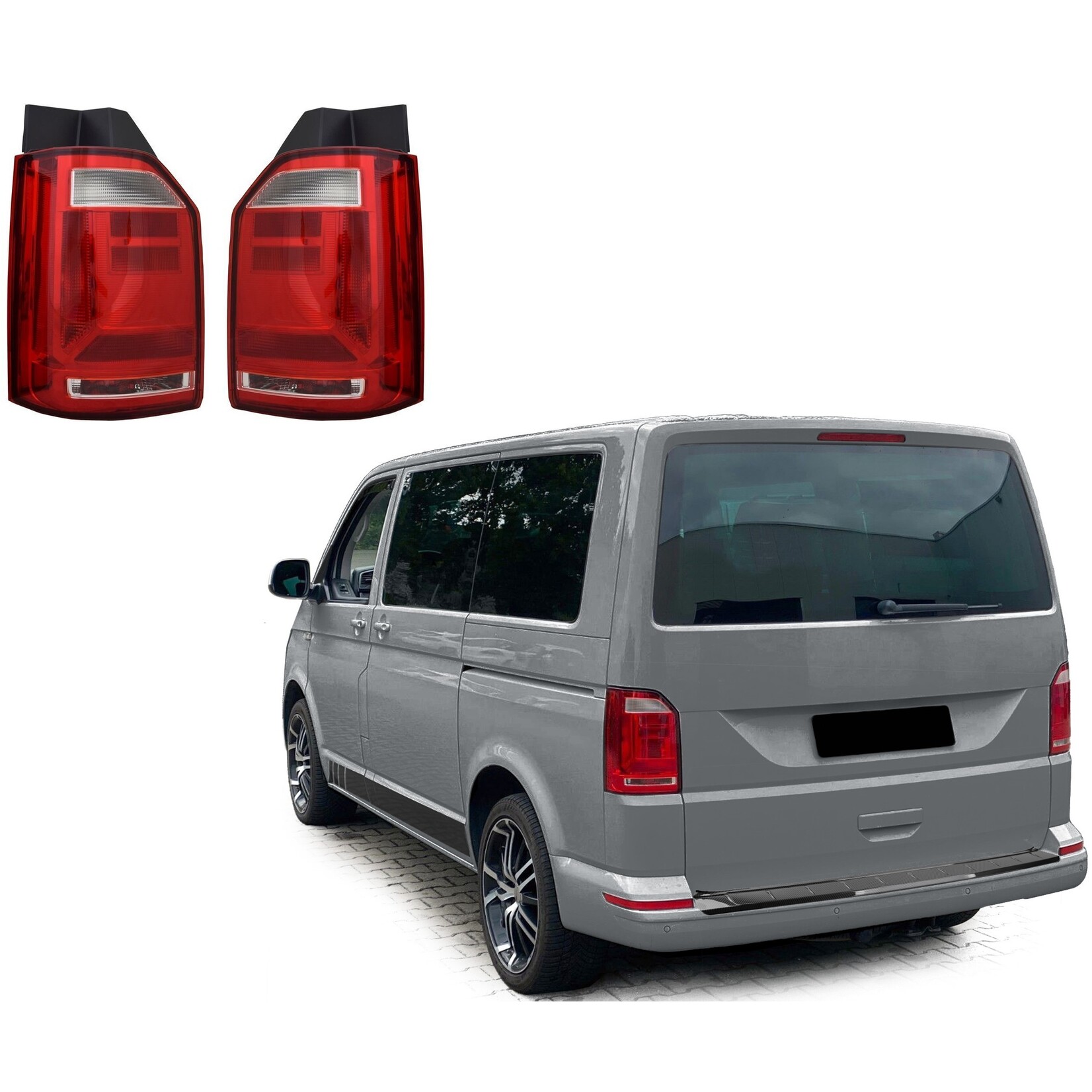 Achterlichten voor VW T6 Transporter rood wit