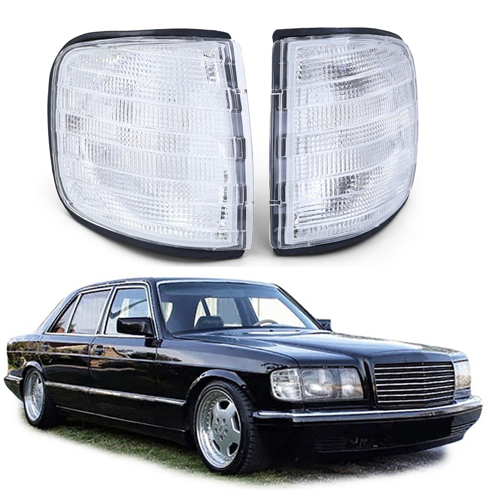 Mercedes Benz S Klasse W126 knipperlichten wit